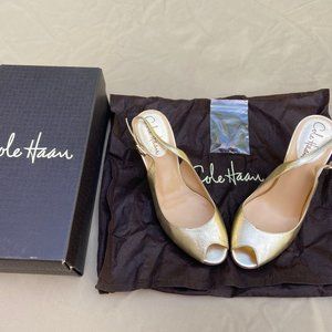 Cole Haan- Golden Pee-toe Heels Size 6.5